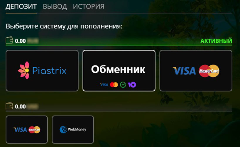 Пополнение счета